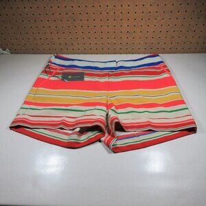 Outback Red womens colorful striped Drew lightweight cuffed casual shorts 12 NWT